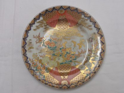 Koransha plate with floral and abstract designs, 1880-1900