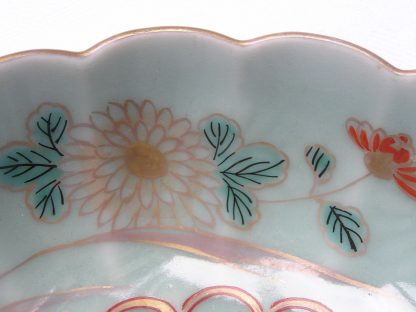 Celadon bowl with chrysanthemum and fans, 1740-1770 - Image 4