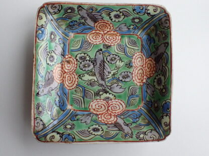 Square plate with fish, 1750-1790